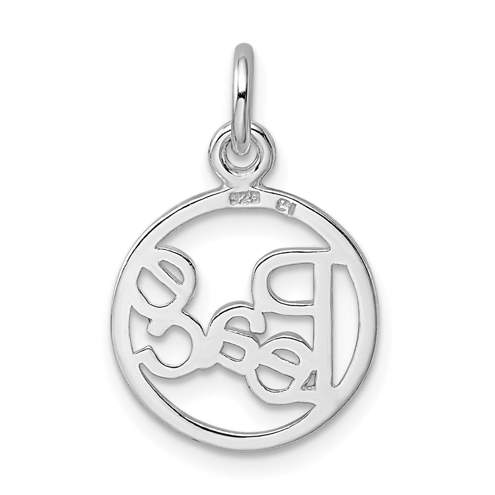 Sterlingsilber Rhodiniert Frieden Kreis Charm