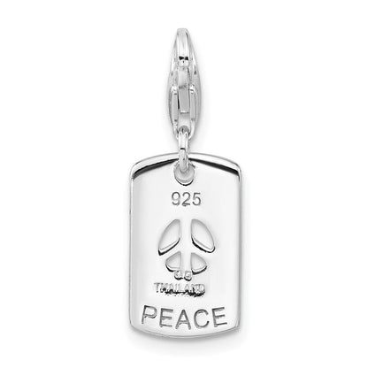 Sterlingsilber Zirkonia Frieden Charm