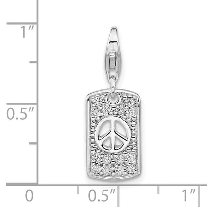 Sterlingsilber Zirkonia Frieden Charm