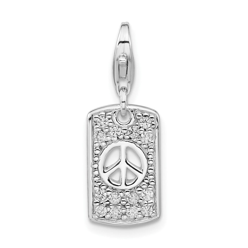 Sterlingsilber Zirkonia Frieden Charm