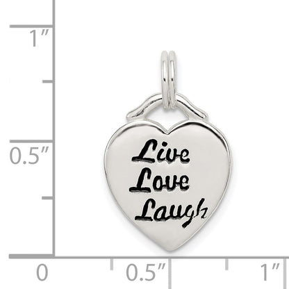 Sterlingsilber Leben Lachen Liebe Herz Anhänger