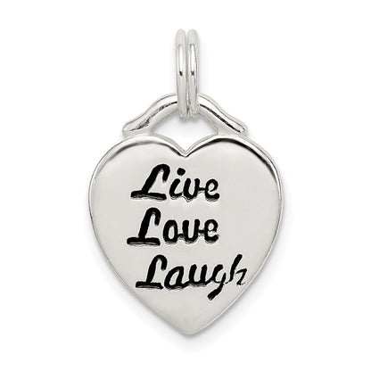 Sterlingsilber Leben Lachen Liebe Herz Anhänger