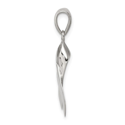 Sterlingsilber Rhodiniert Cancer Bewusstsein Schleife Charm