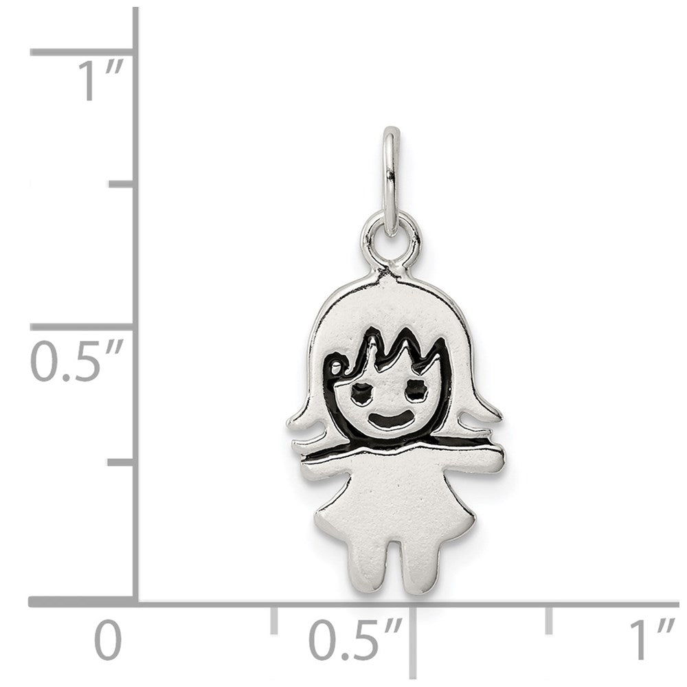 Sterlingsilber Emailliert Mädchen Charm
