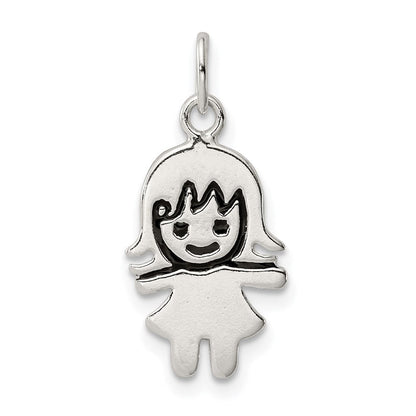 Sterlingsilber Emailliert Mädchen Charm