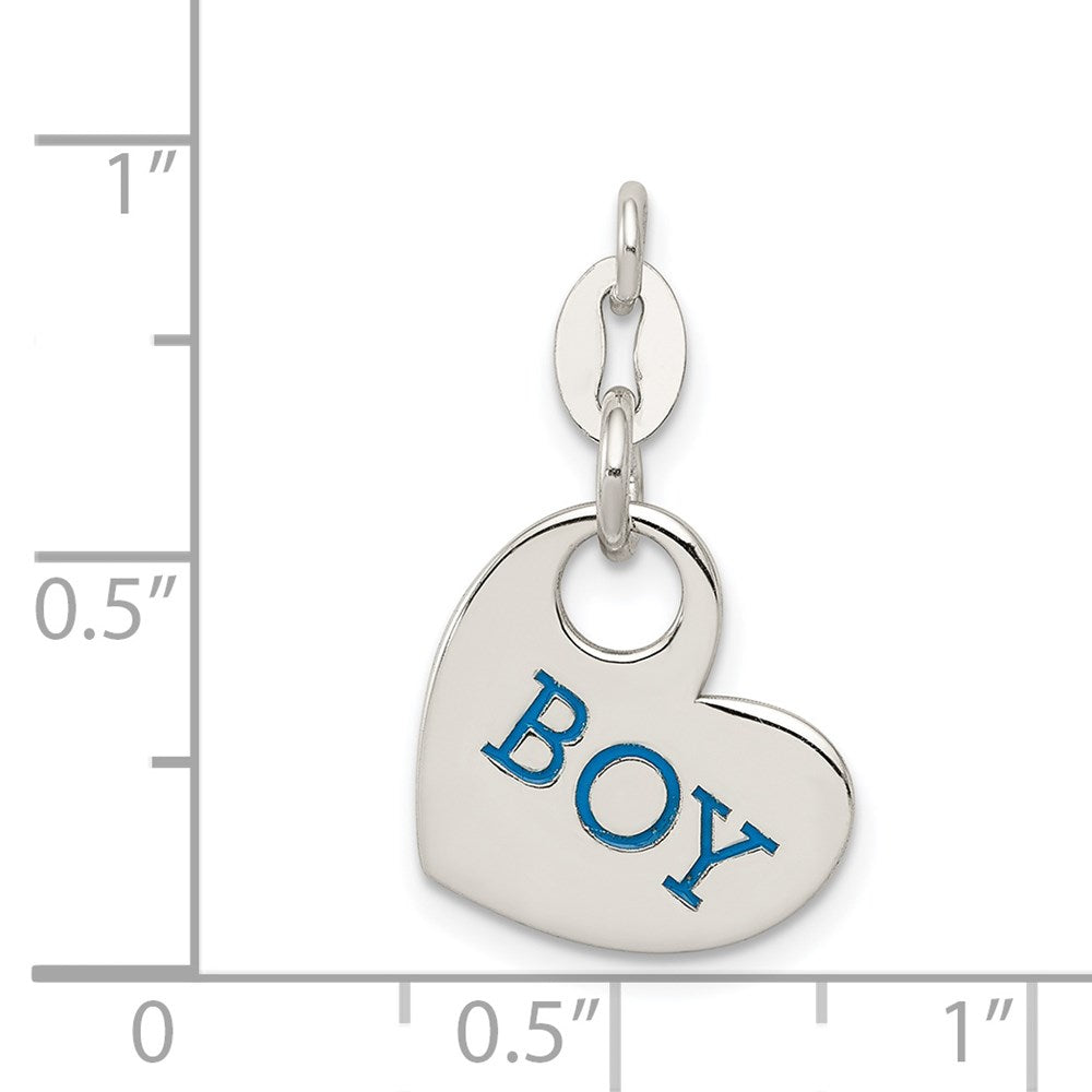 Sterlingsilber Poliert Emaille Junge Charm