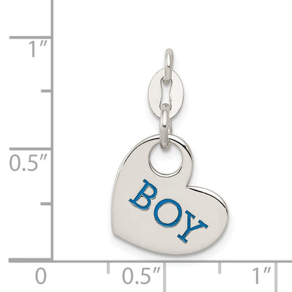 Sterlingsilber Poliert Emaille Junge Charm