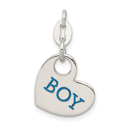 Sterlingsilber Poliert Emaille Junge Charm