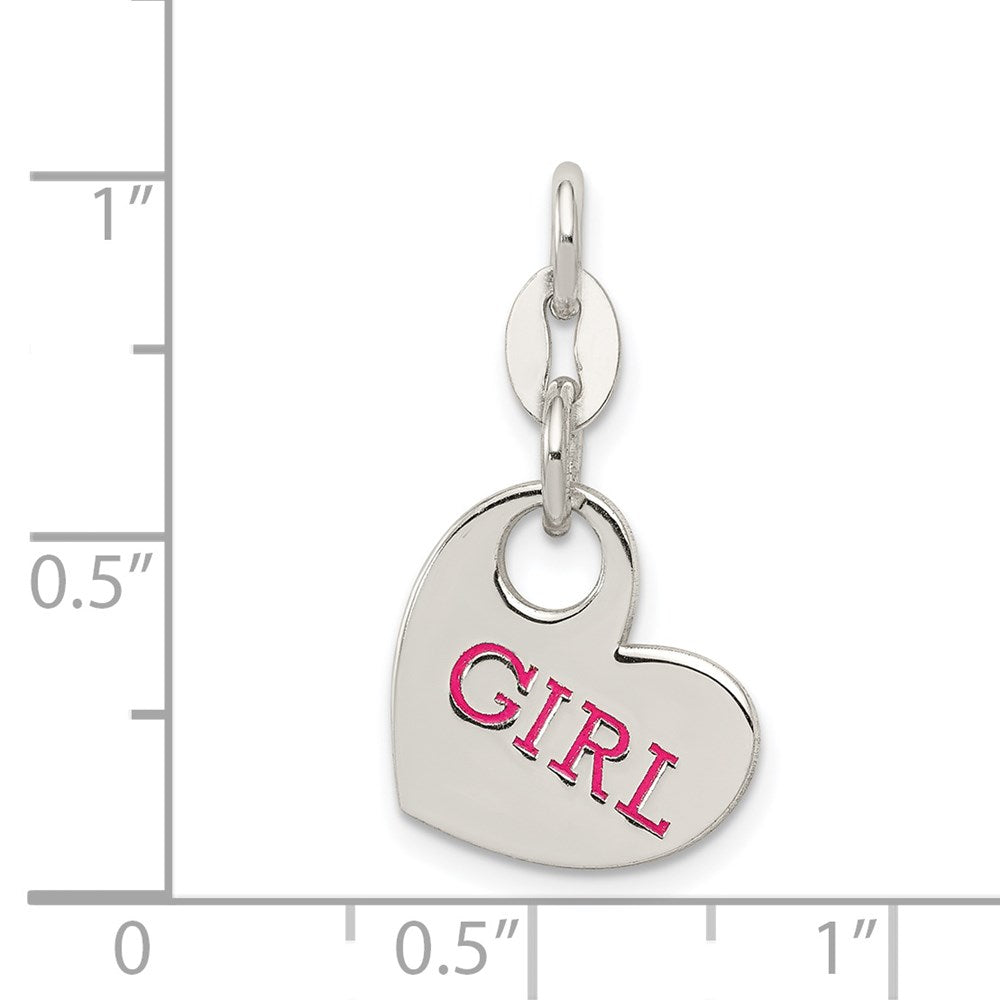 Sterlingsilber Poliert Emaille Mädchen Charm