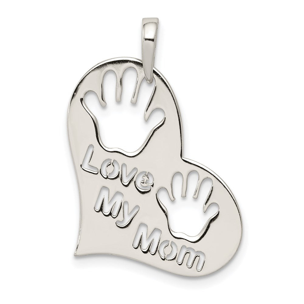 Sterlingsilber Poliert Liebe My Mama Herz Anhänger