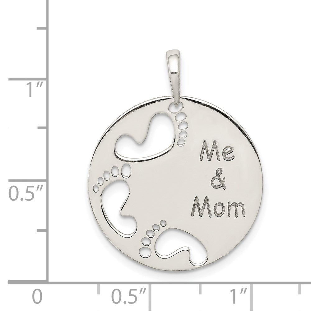 Sterlingsilber Poliert Me & Mama Anhänger