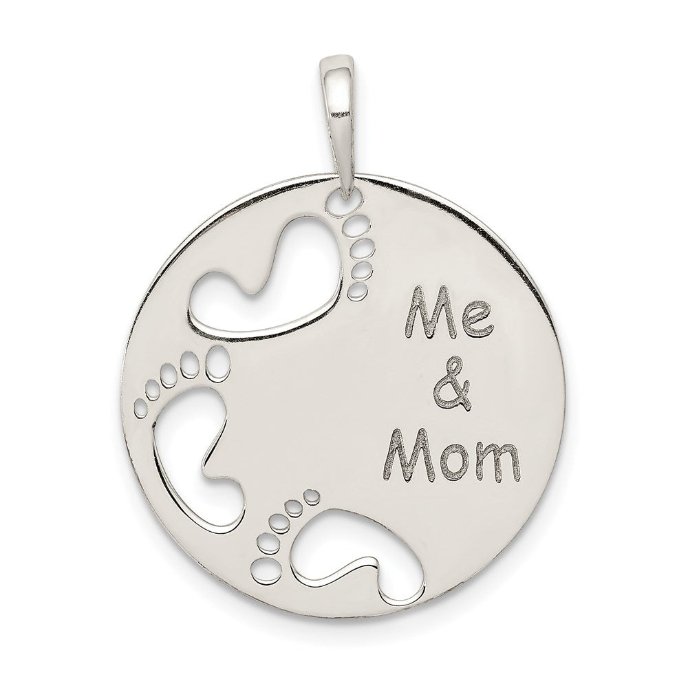 Sterlingsilber Poliert Me & Mama Anhänger