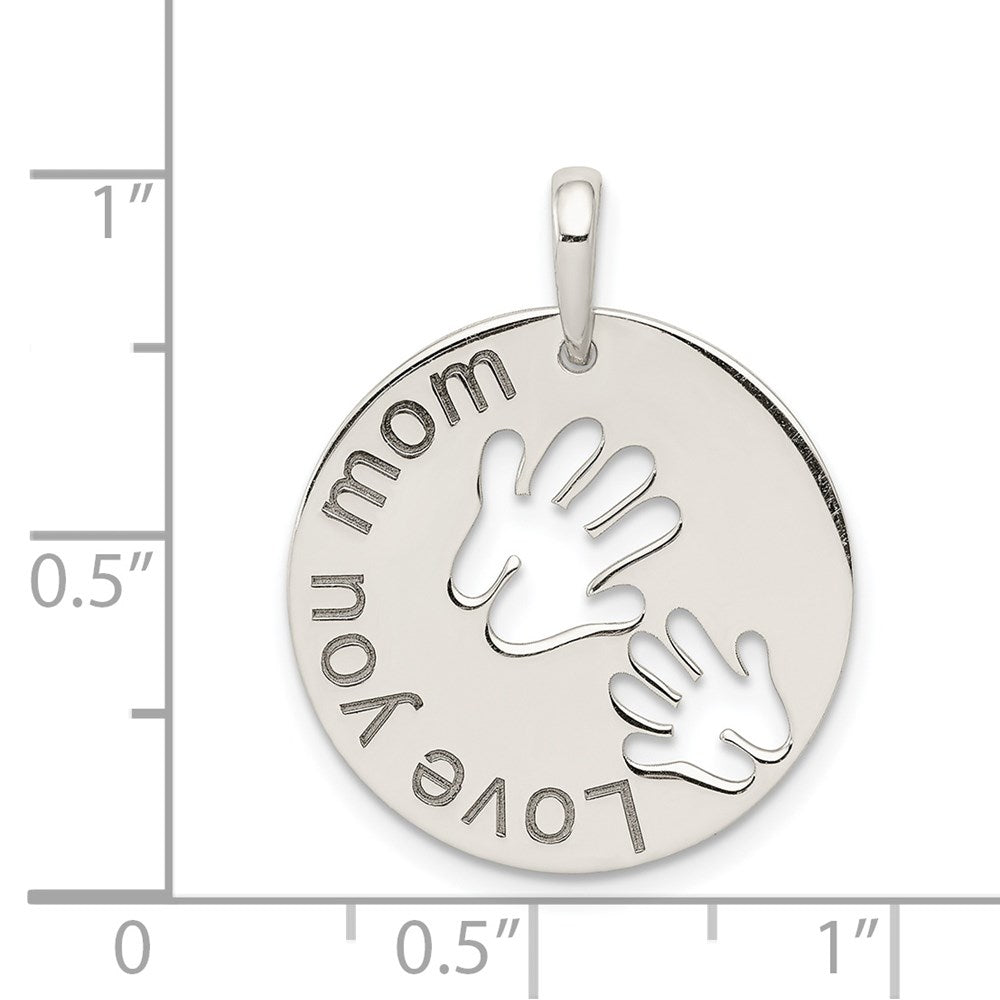 Sterlingsilber Poliert Liebe You Mama Anhänger