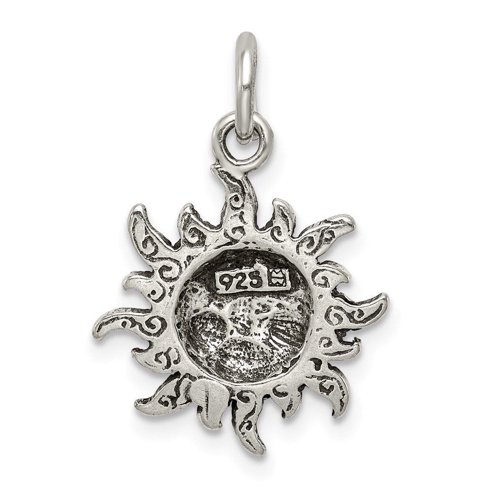 Sterlingsilber Antikisiert Sonne Charm