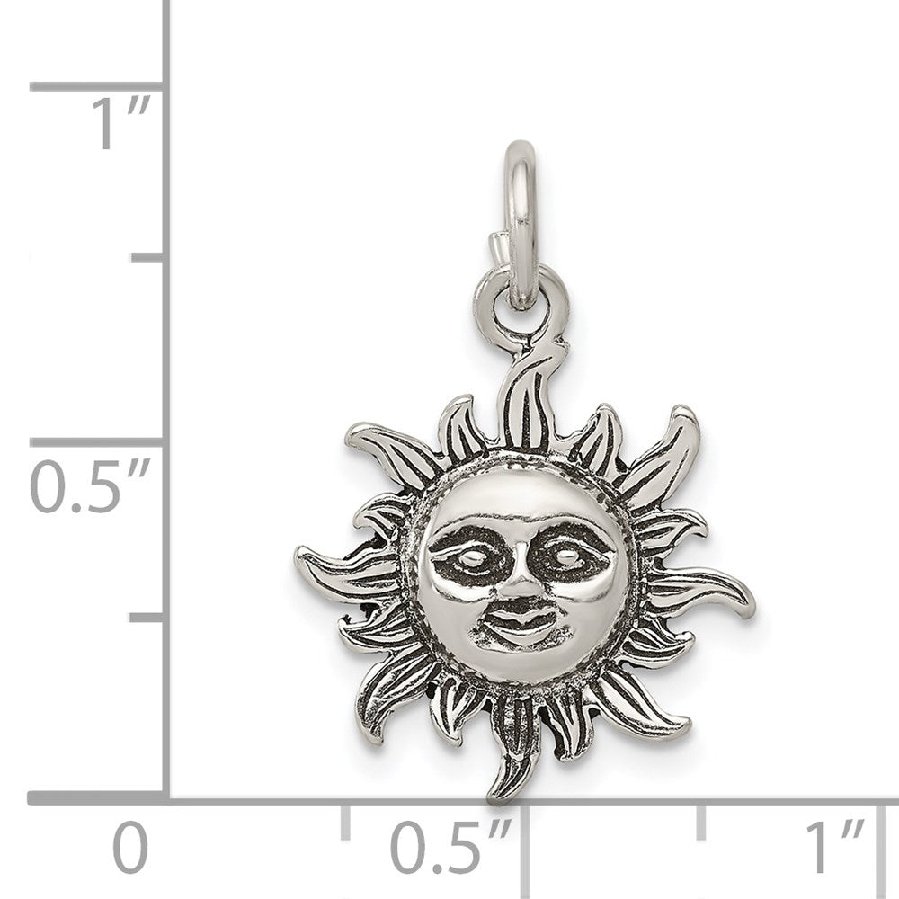 Sterlingsilber Antikisiert Sonne Charm