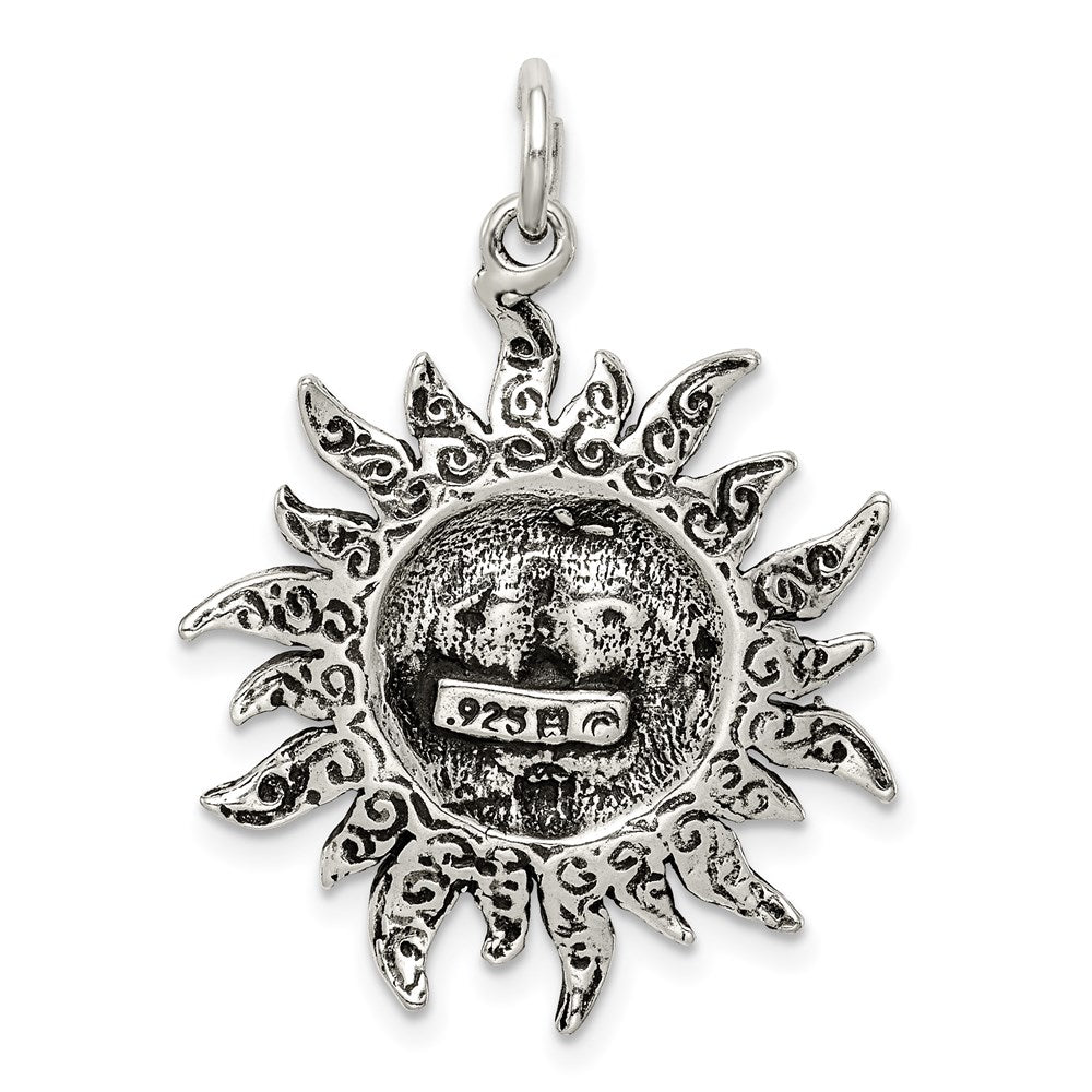 Sterlingsilber Antikisiert Sonne Charm