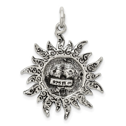 Sterlingsilber Antikisiert Sonne Charm