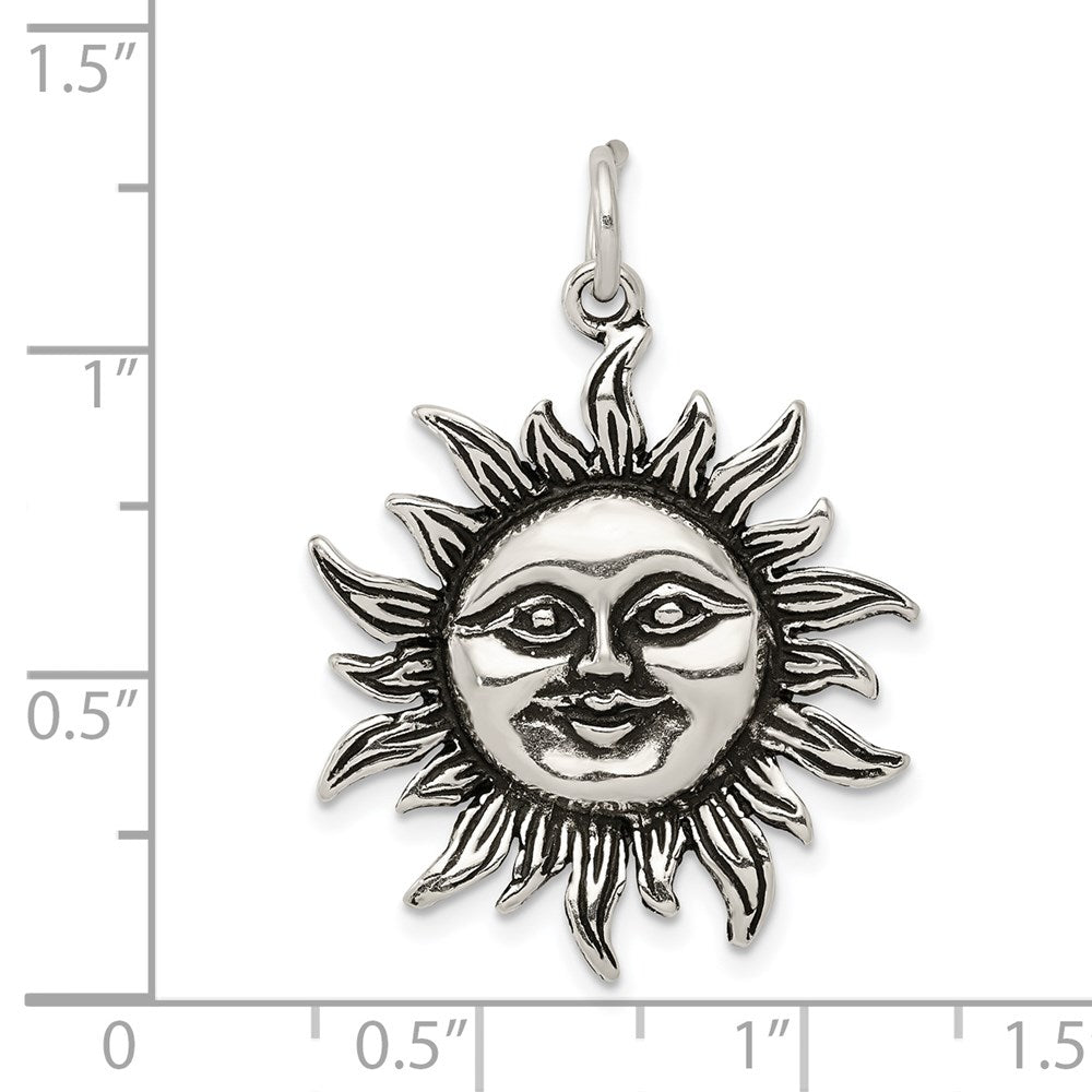 Sterlingsilber Antikisiert Sonne Charm