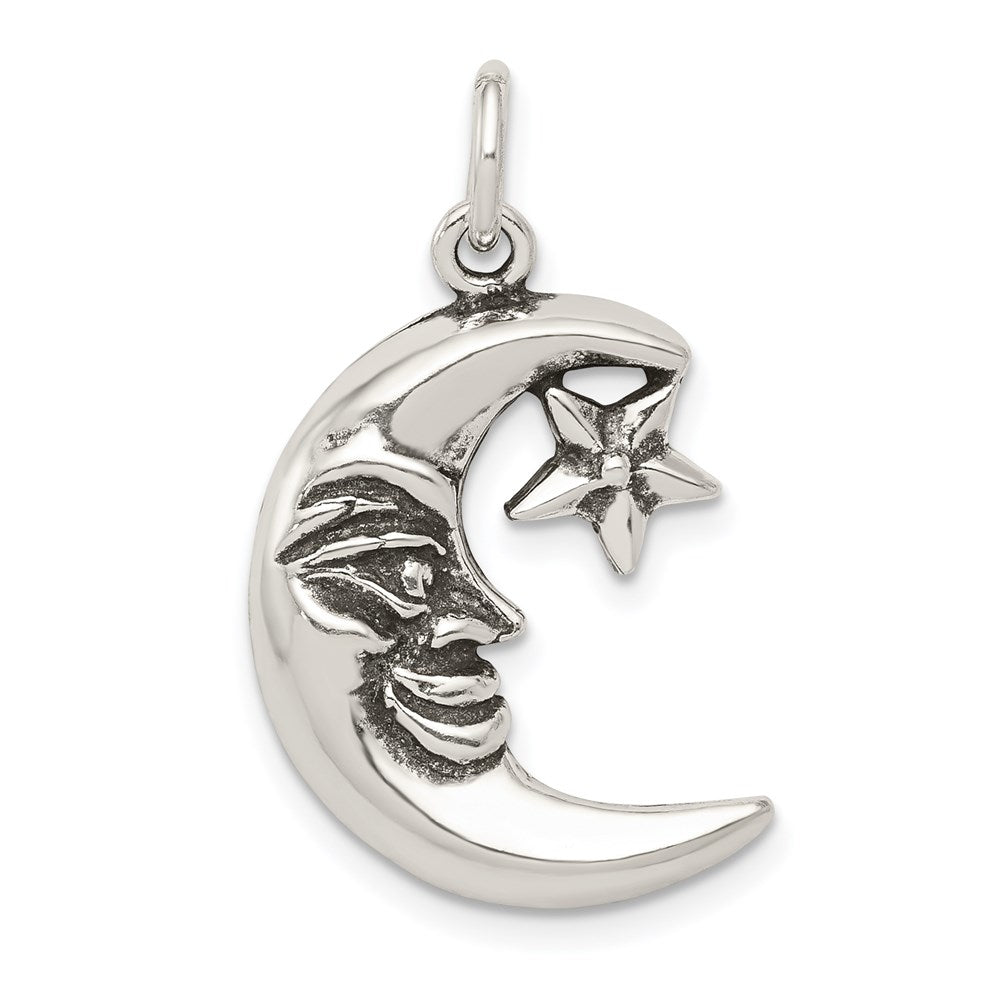 Sterlingsilber Antikisiert Mond Charm