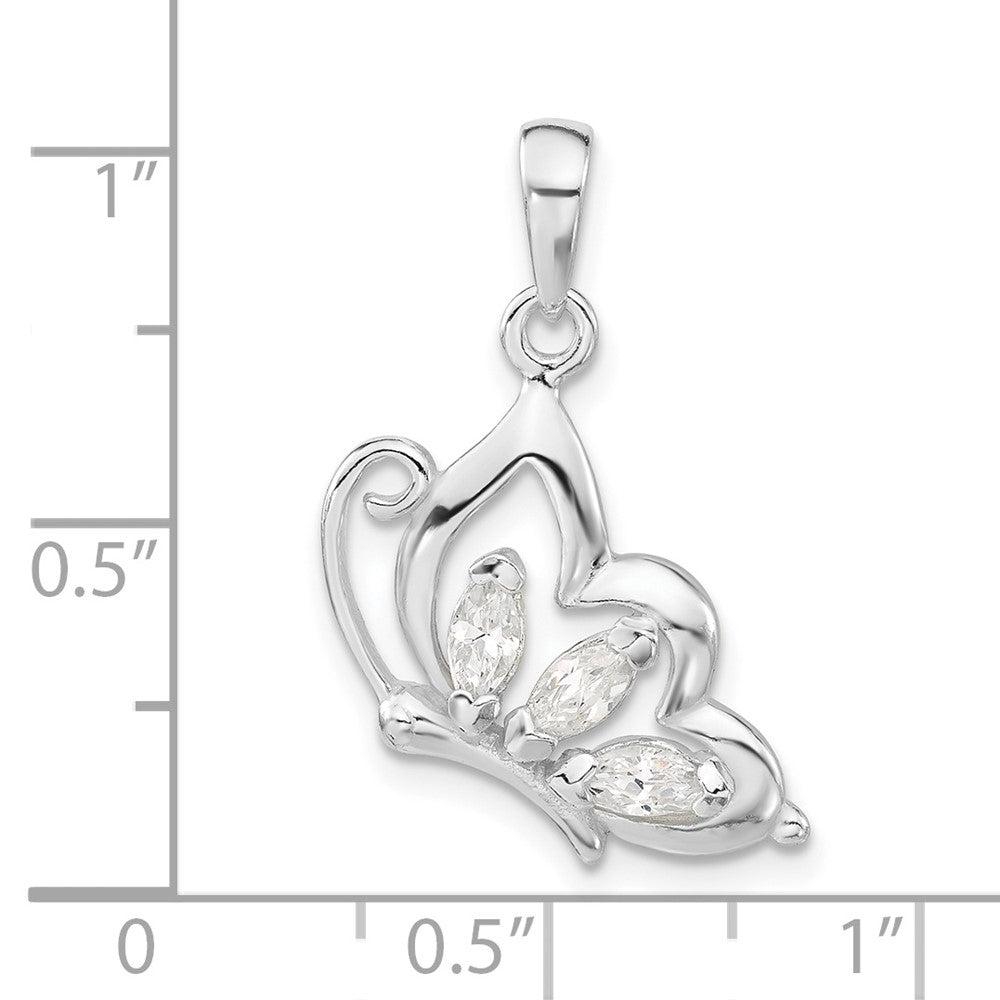 Sterlingsilber Zirkonia Schmetterling Anhänger