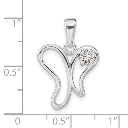 Sterlingsilber Zirkonia Schmetterling Anhänger