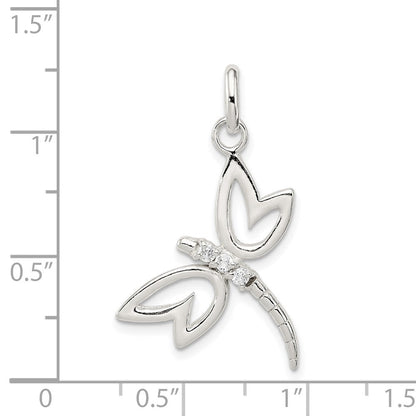 Sterlingsilber mit Zirkonia Libelle Anhänger