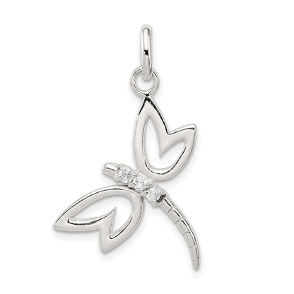Sterlingsilber mit Zirkonia Libelle Anhänger