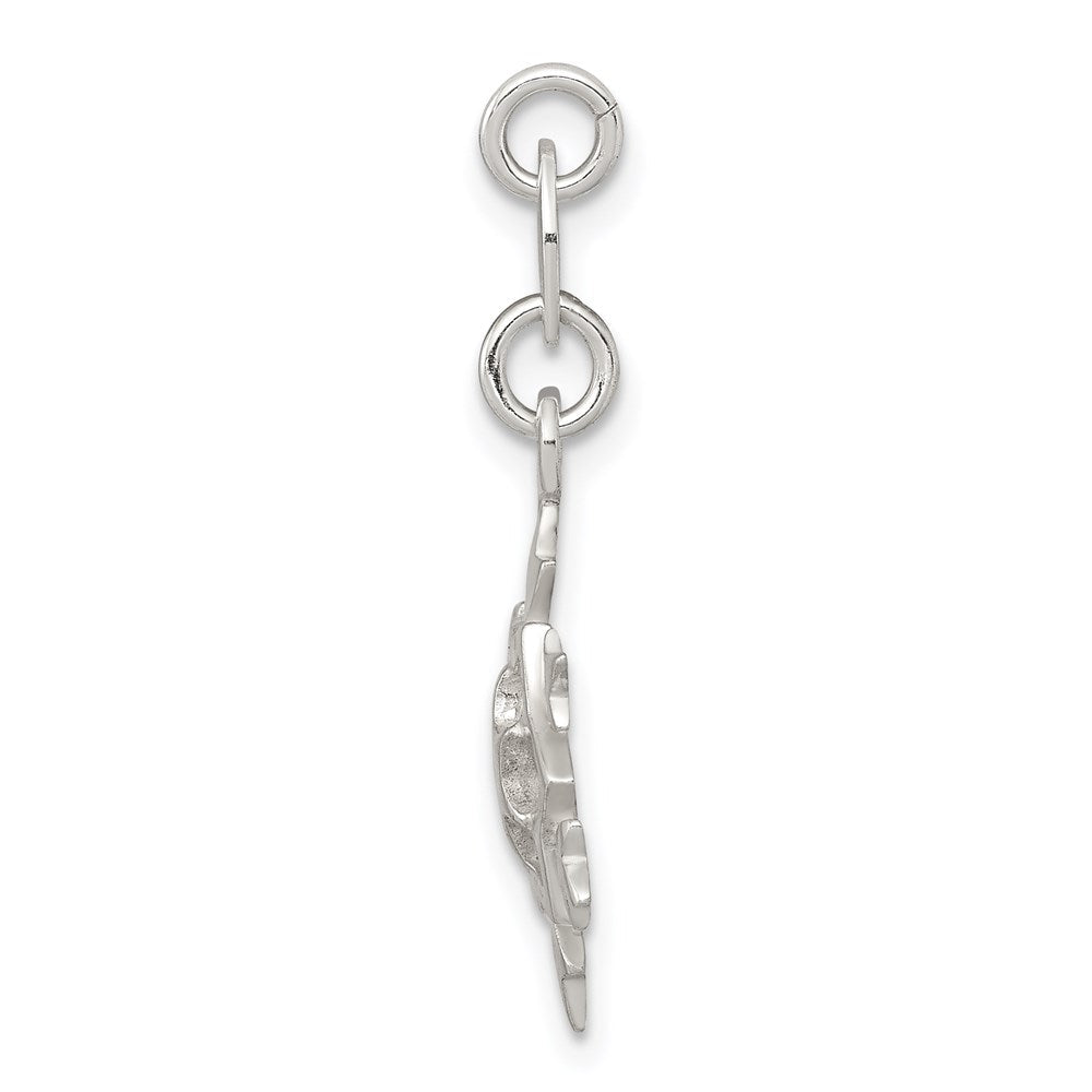 Sterlingsilber Poliert Schneeflocke Charm