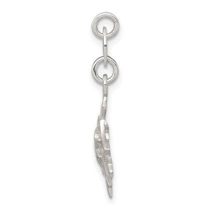 Sterlingsilber Poliert Schneeflocke Charm