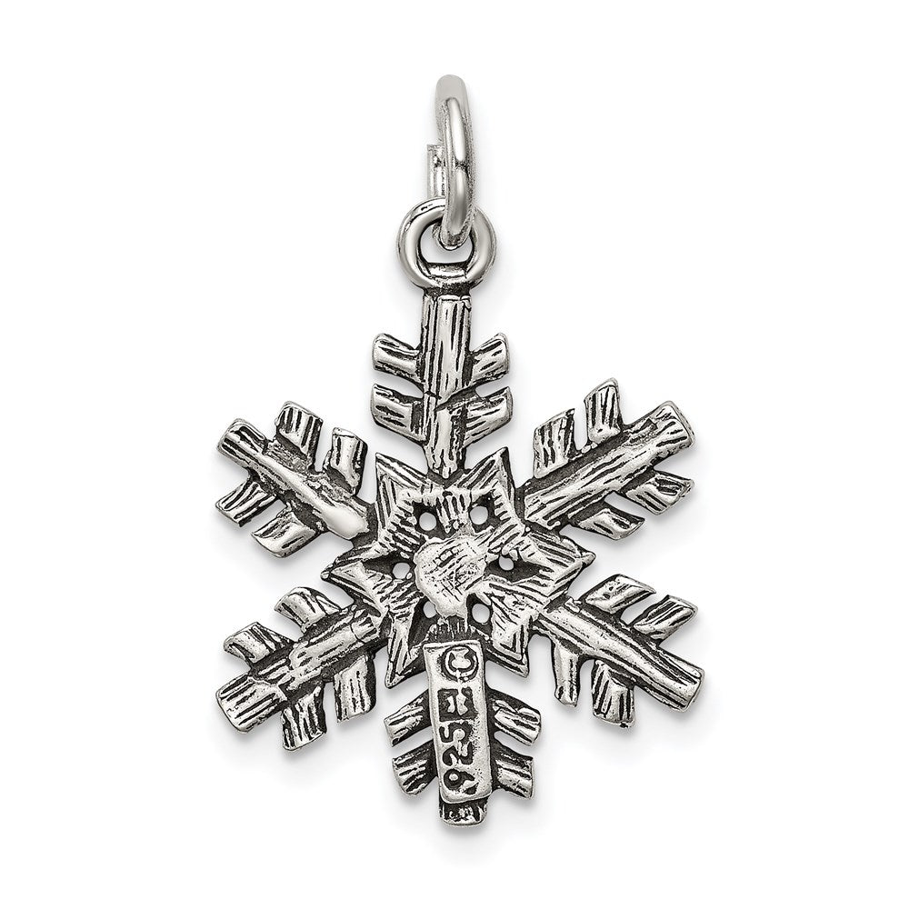 Sterlingsilber Antikisiert Snow Flake Charm