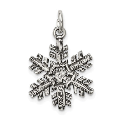Sterlingsilber Antikisiert Snow Flake Charm