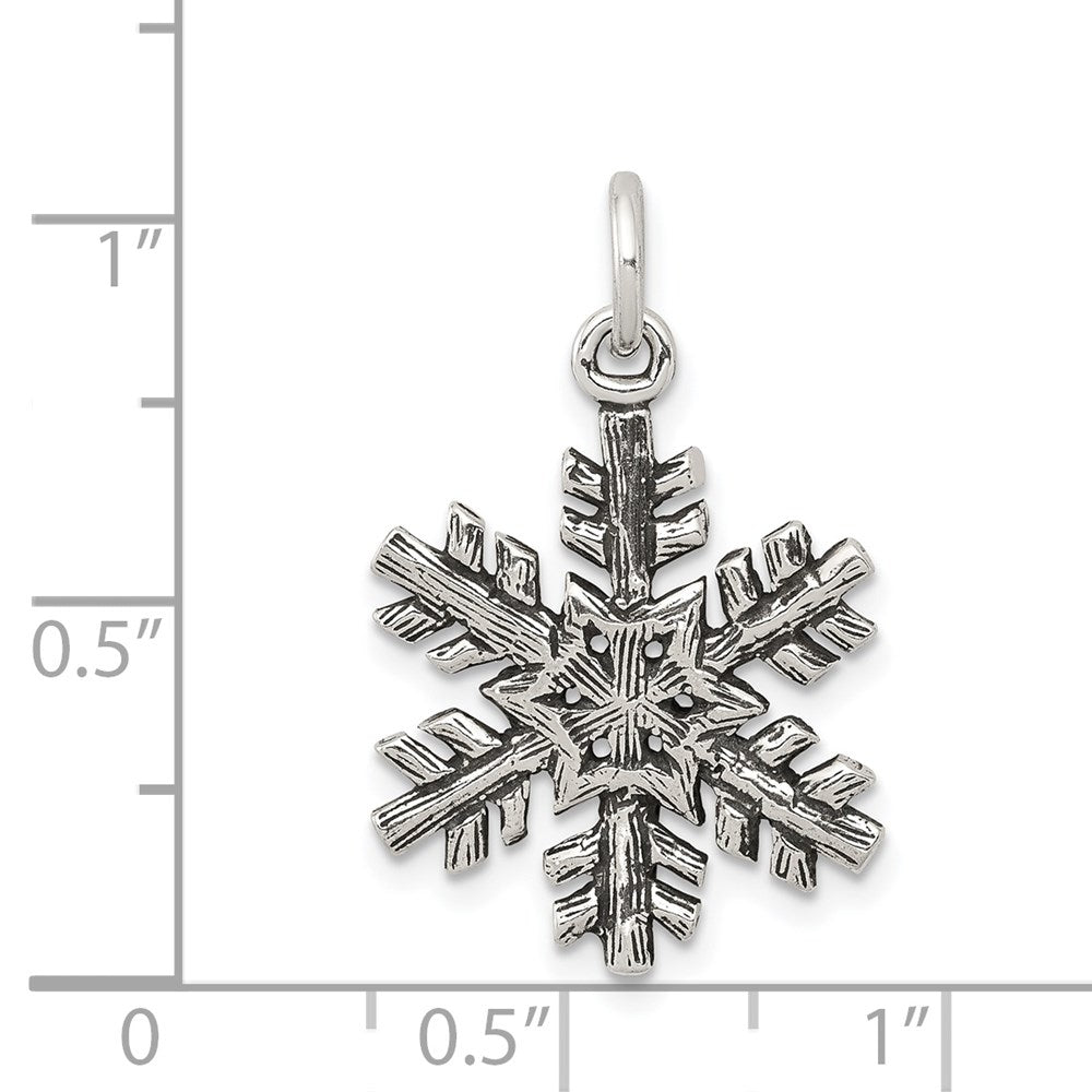 Sterlingsilber Antikisiert Snow Flake Charm