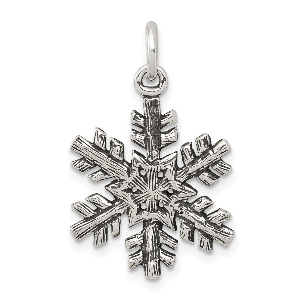 Sterlingsilber Antikisiert Snow Flake Charm