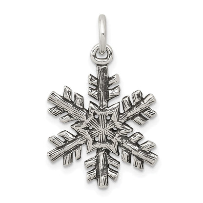 Sterlingsilber Antikisiert Snow Flake Charm