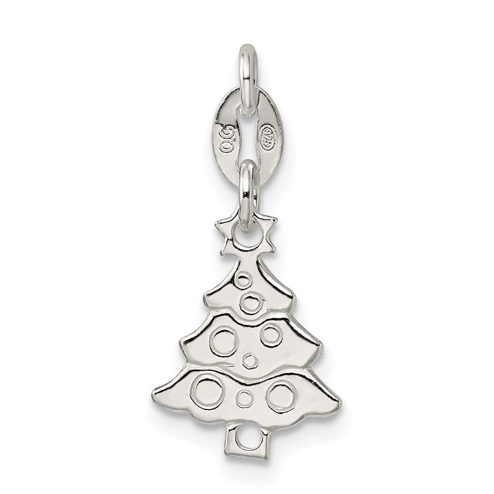 Sterlingsilber Poliert Weihnachten Baum Charm