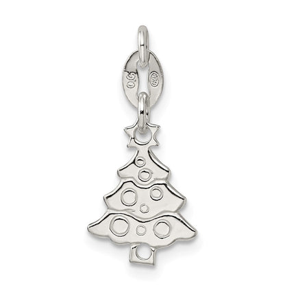 Sterlingsilber Poliert Weihnachten Baum Charm