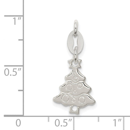 Sterlingsilber Poliert Weihnachten Baum Charm