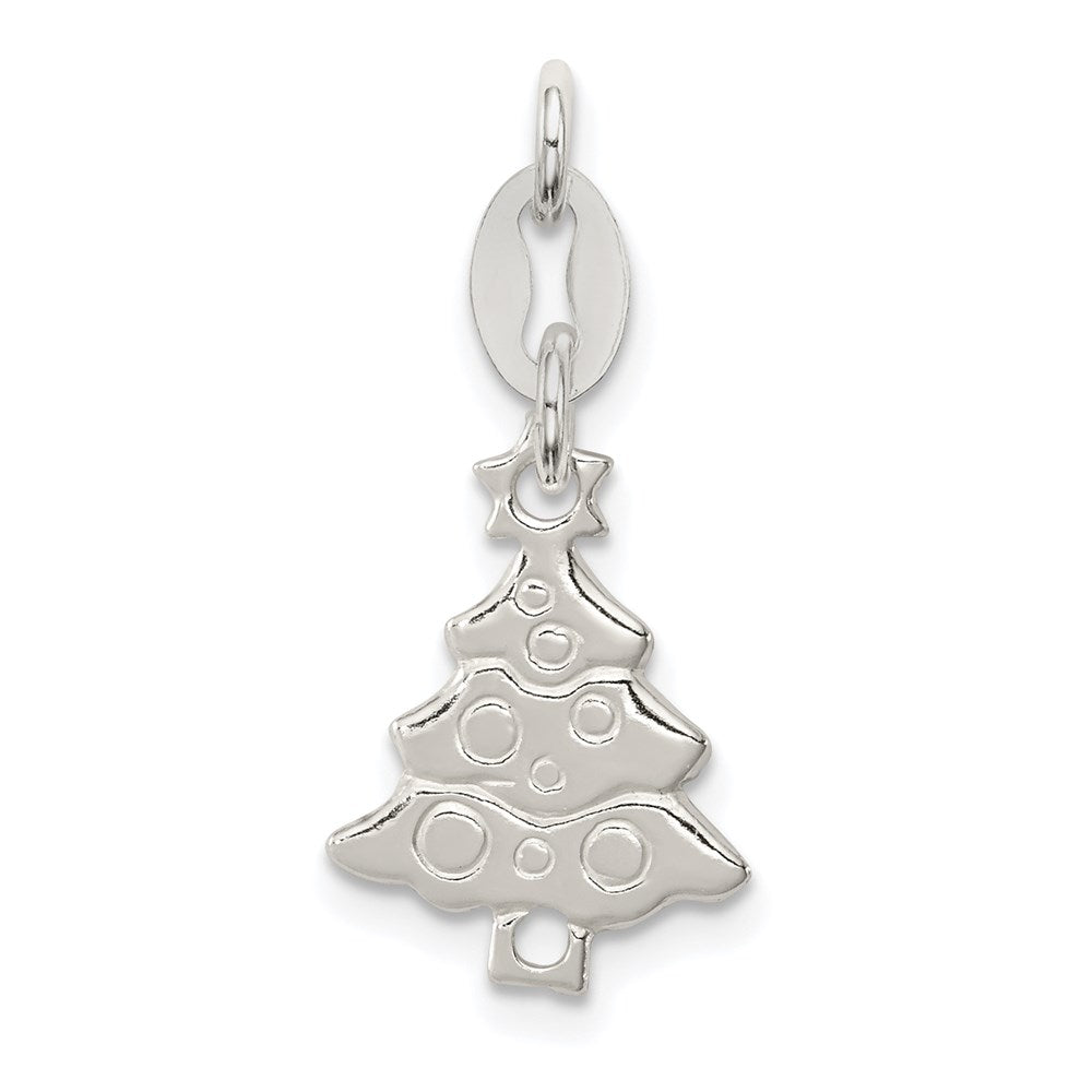 Sterlingsilber Poliert Weihnachten Baum Charm