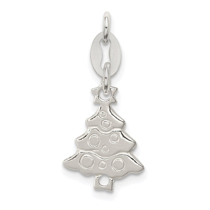 Sterlingsilber Poliert Weihnachten Baum Charm