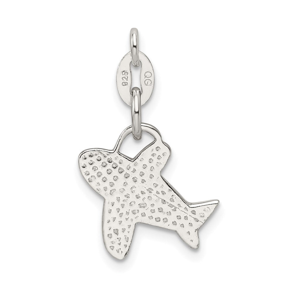 Sterlingsilber Poliert Flugzeug Charm