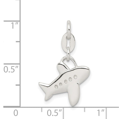Sterlingsilber Poliert Flugzeug Charm