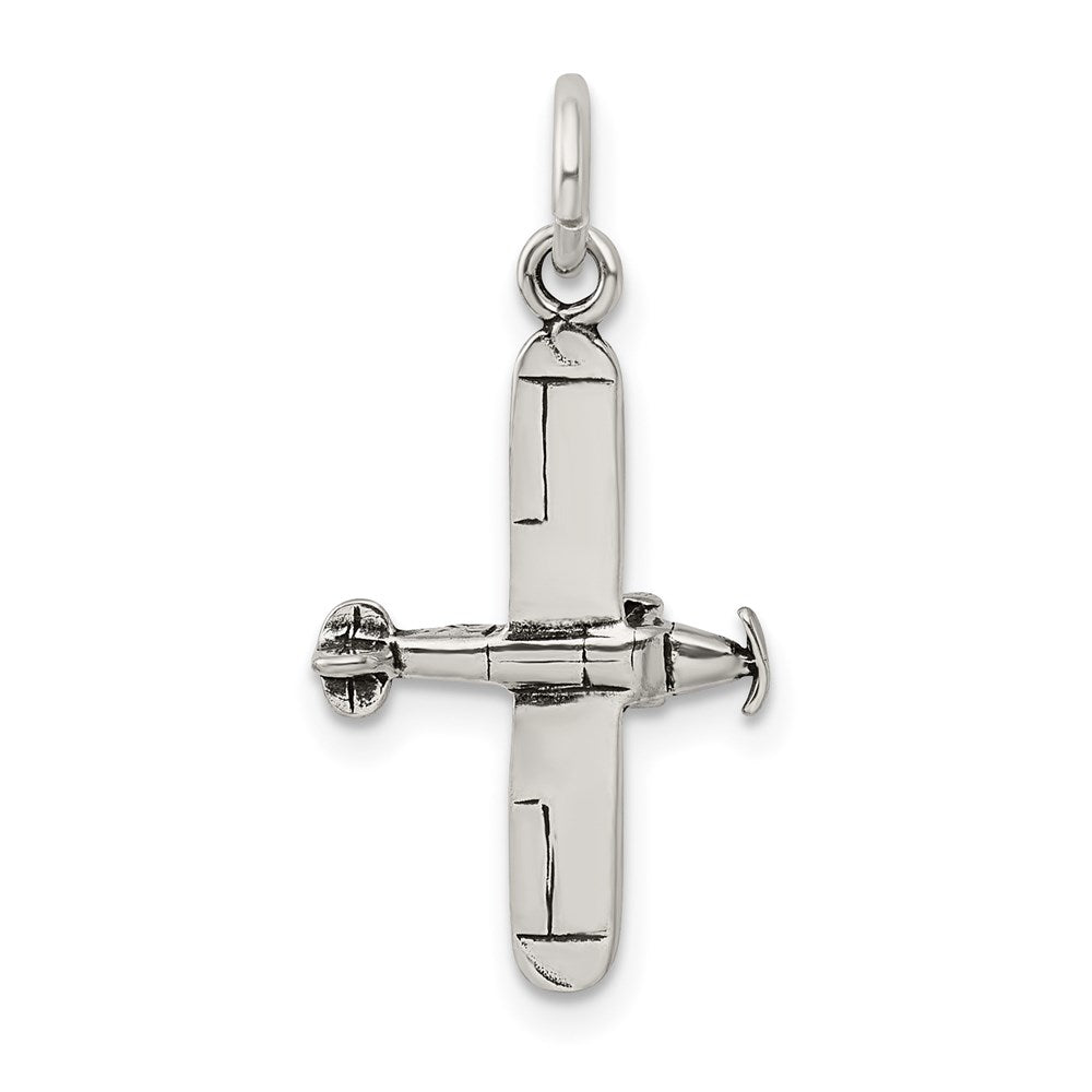 Sterlingsilber Antikisiert Flugzeug Charm