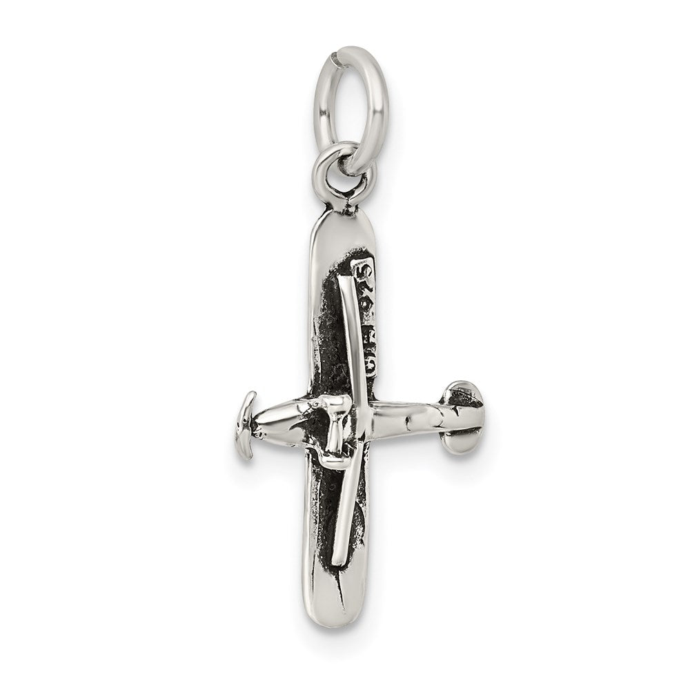 Sterlingsilber Antikisiert Flugzeug Charm