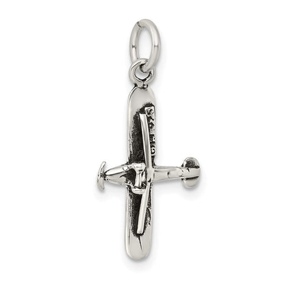 Sterlingsilber Antikisiert Flugzeug Charm