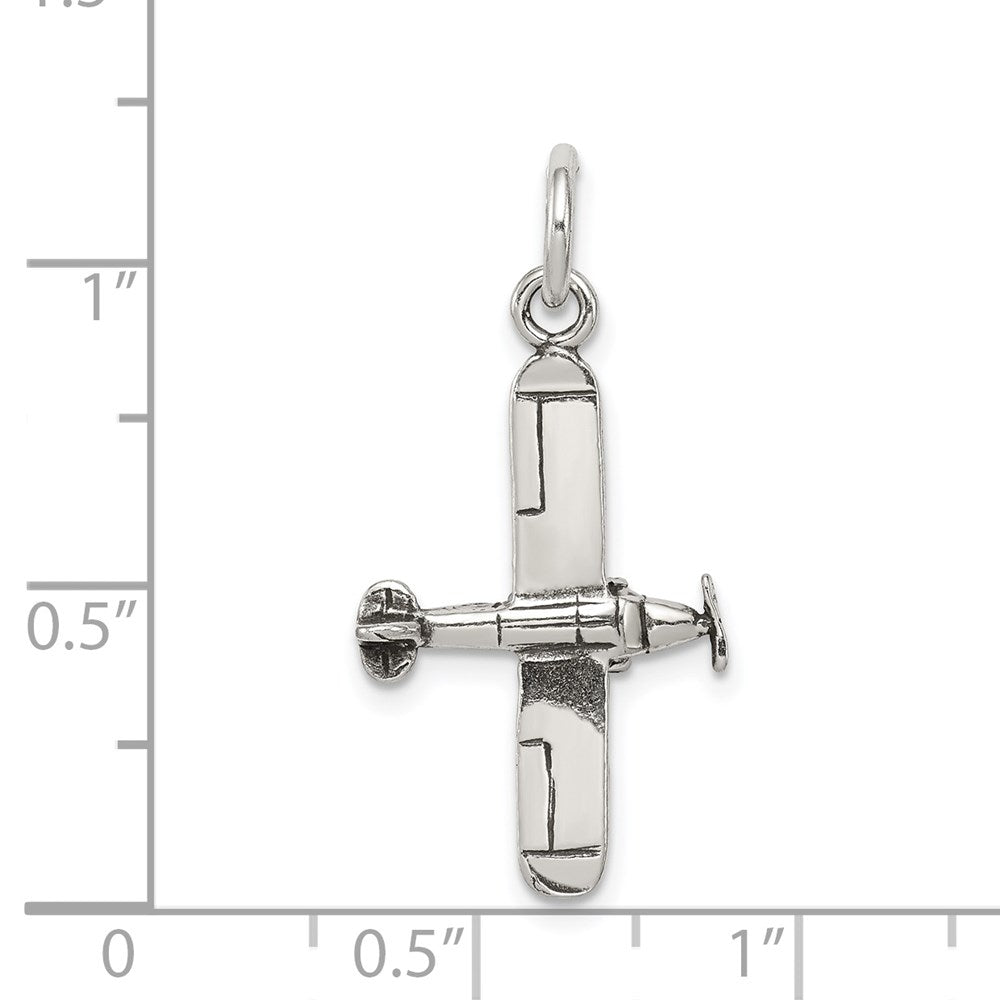 Sterlingsilber Antikisiert Flugzeug Charm