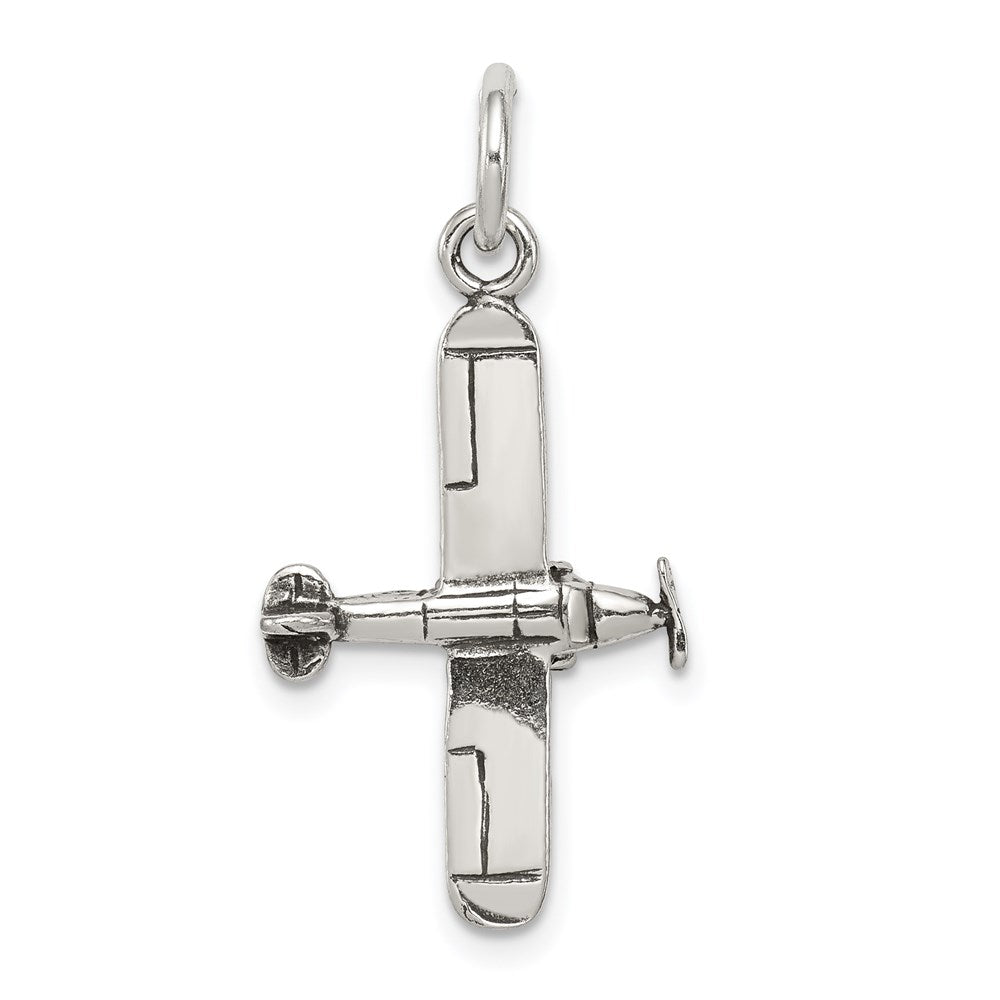 Sterlingsilber Antikisiert Flugzeug Charm