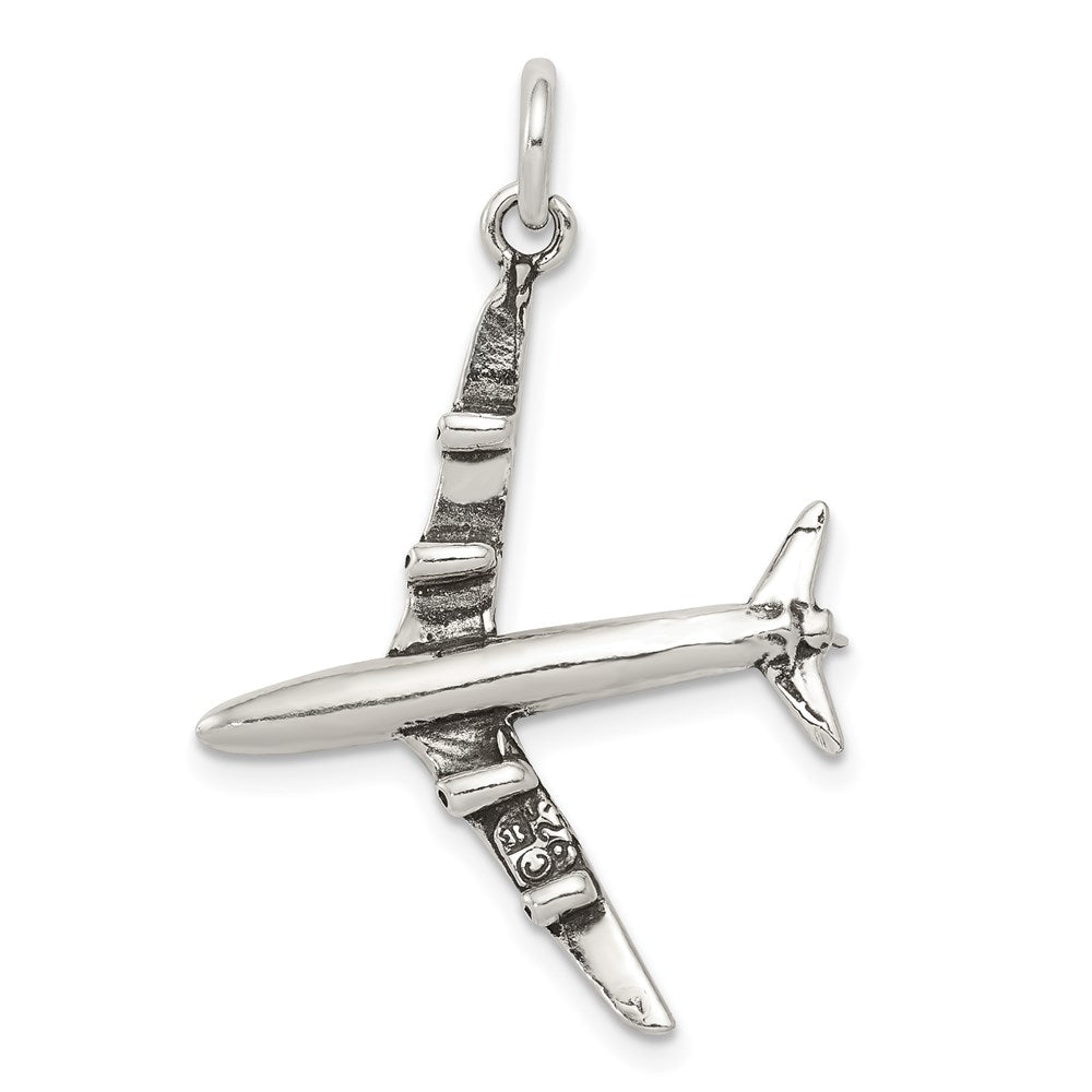 Sterlingsilber Antikisiert Flugzeug Charm