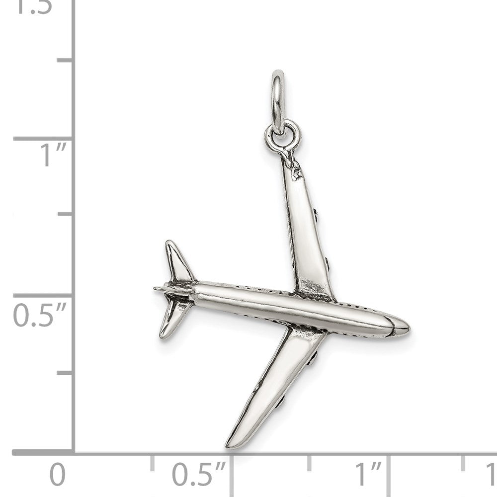 Sterlingsilber Antikisiert Flugzeug Charm
