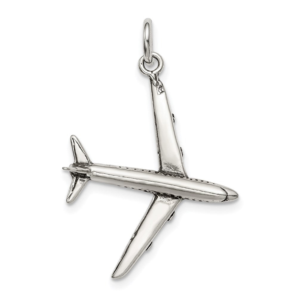 Sterlingsilber Antikisiert Flugzeug Charm