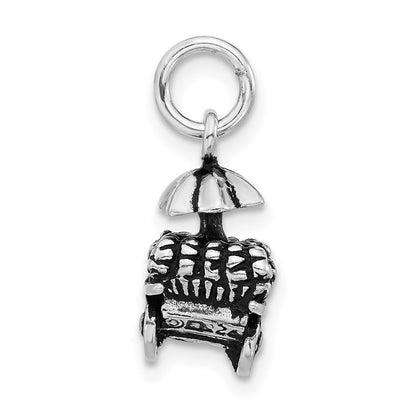 Sterlingsilber 3-d Poliert & Antikisiert Fruit Cart Charm